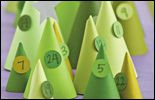 Adventskalender av julgranar